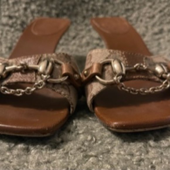 Gucci Leather & GG Sandals with Horsebit - Size 7 M - Picture 5 of 11
